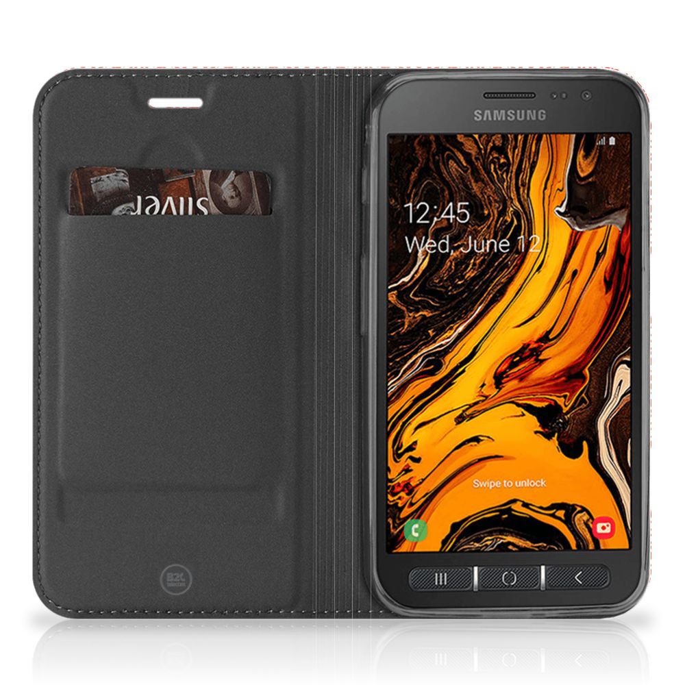 Samsung Galaxy Xcover 4s Hoesje met Magneet Pattern Orange