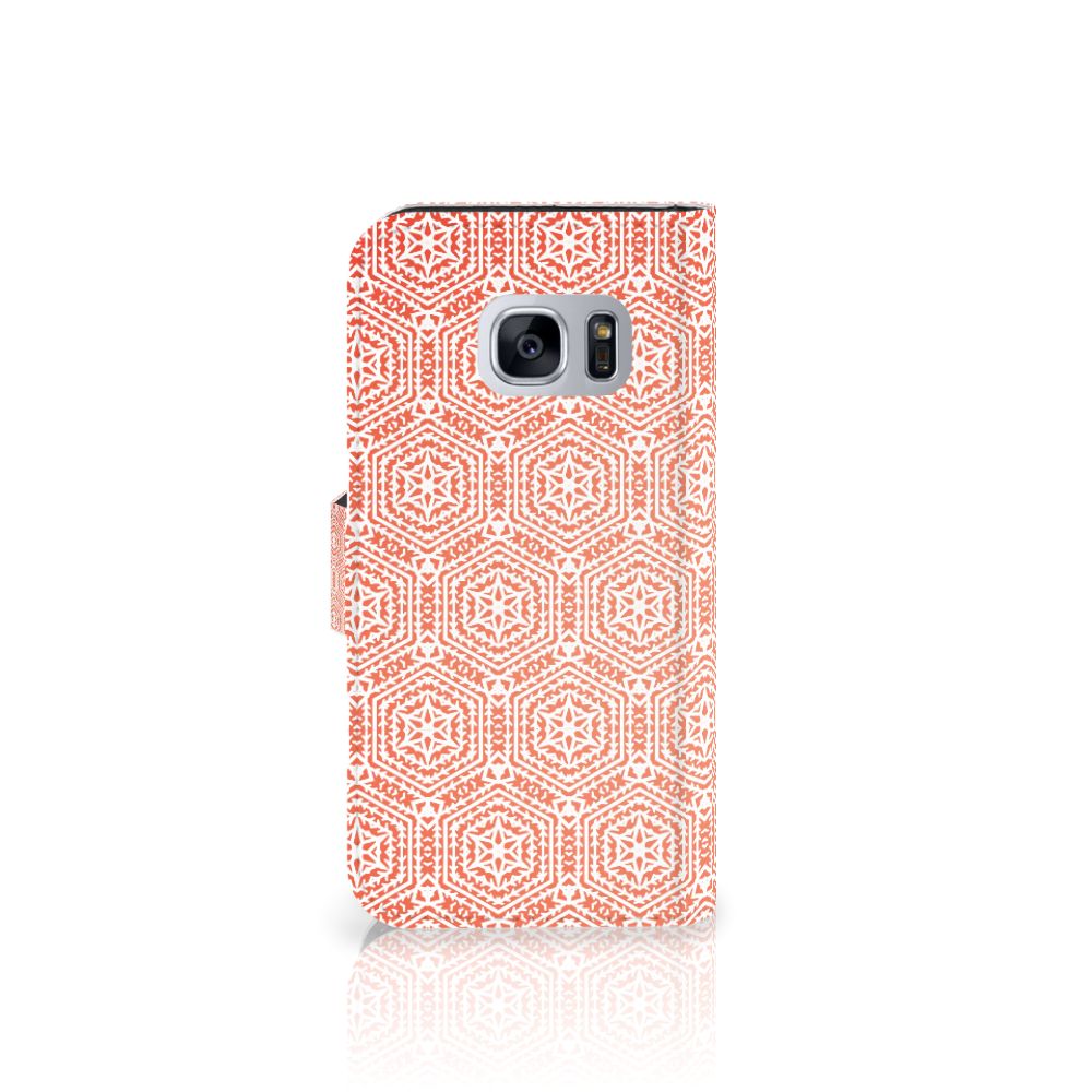 Samsung Galaxy S7 Telefoon Hoesje Pattern Orange