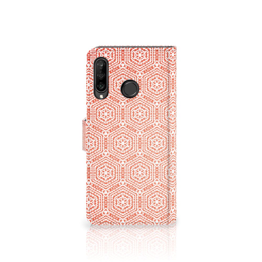 Huawei P30 Lite (2020) Telefoon Hoesje Pattern Orange