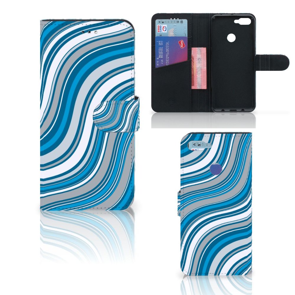 Huawei P Smart Telefoon Hoesje Waves Blue