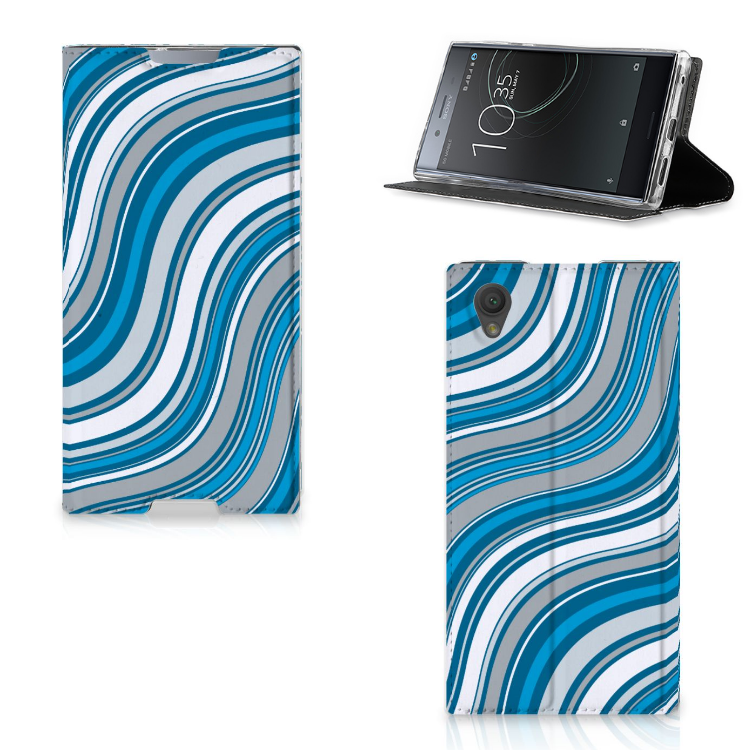 Sony Xperia L1 Standcase Hoesje Design Waves Blue