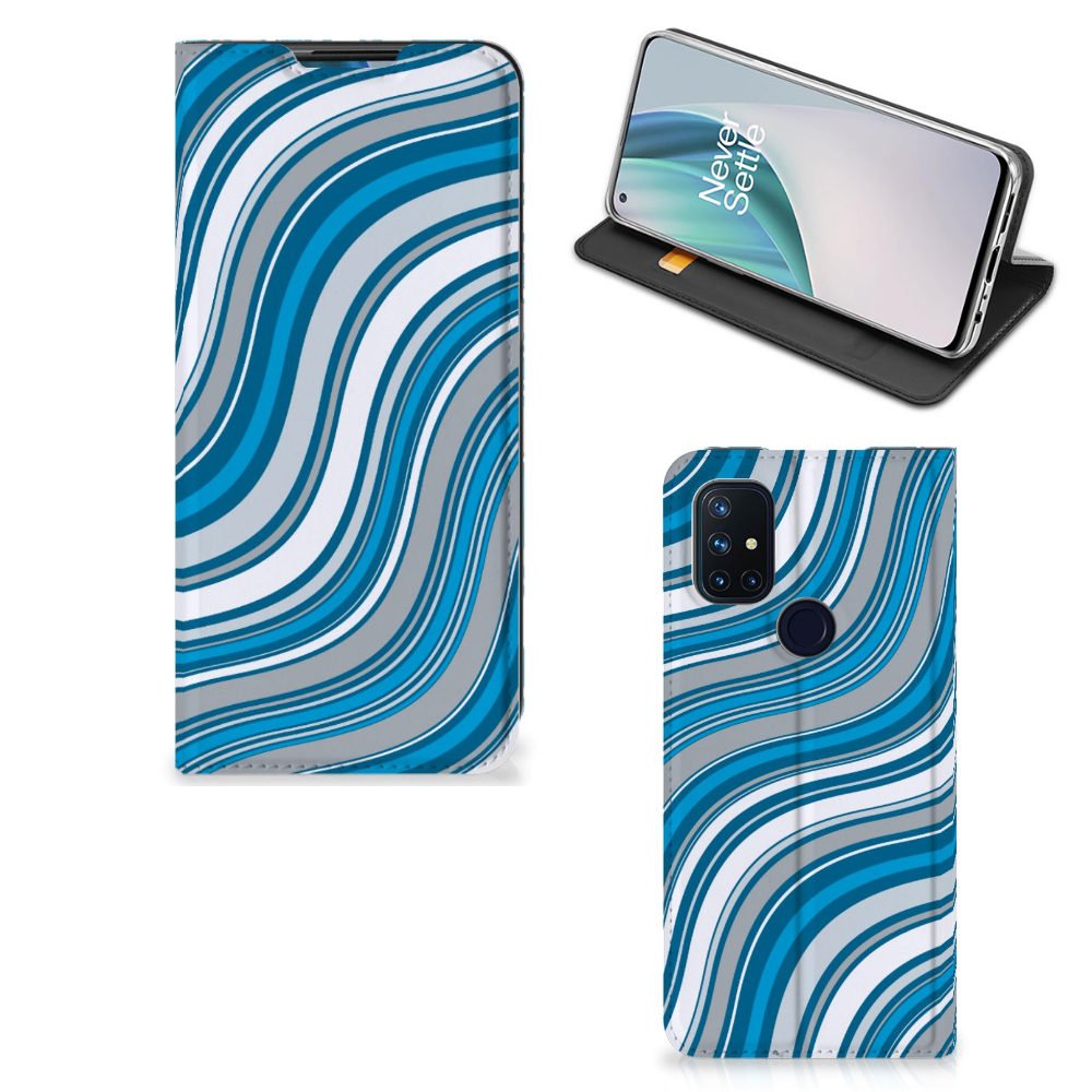 OnePlus Nord N10 5G Hoesje met Magneet Waves Blue