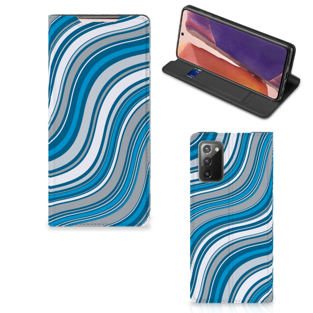 Samsung Galaxy Note20 Hoesje met Magneet Waves Blue