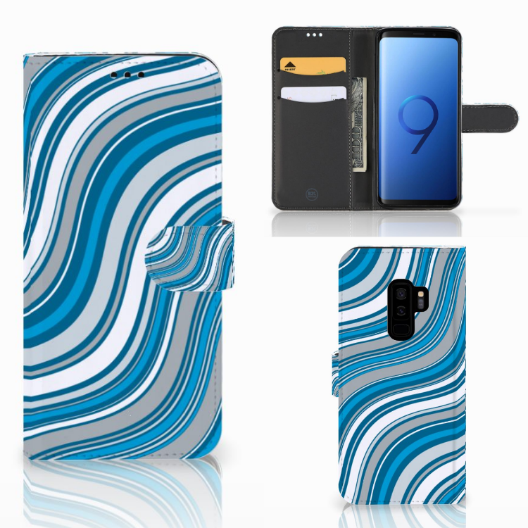 Samsung Galaxy S9 Plus Boekhoesje Design Waves Blue