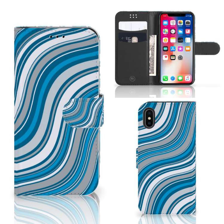 Apple iPhone X | Xs Boekhoesje Design Waves Blue