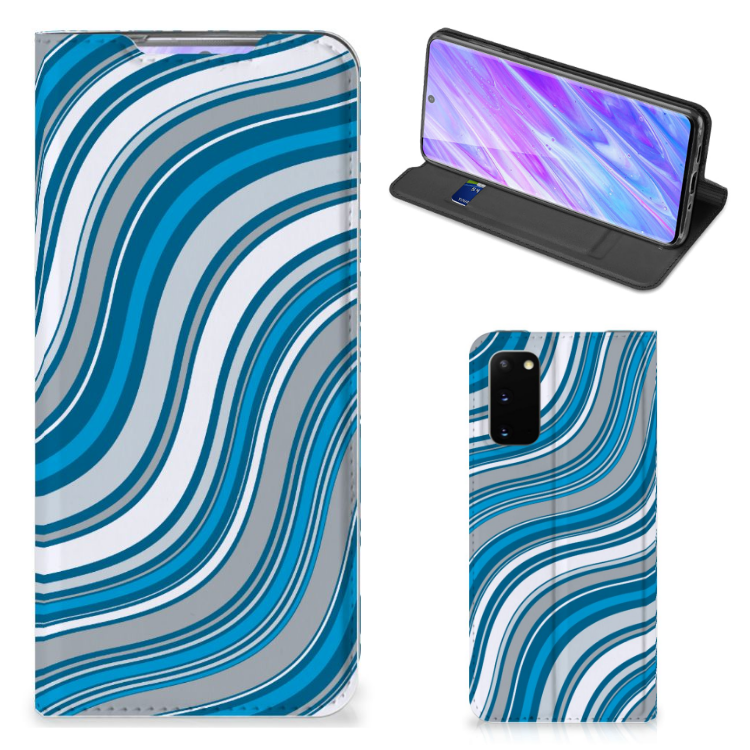 Samsung Galaxy S20 Hoesje met Magneet Waves Blue