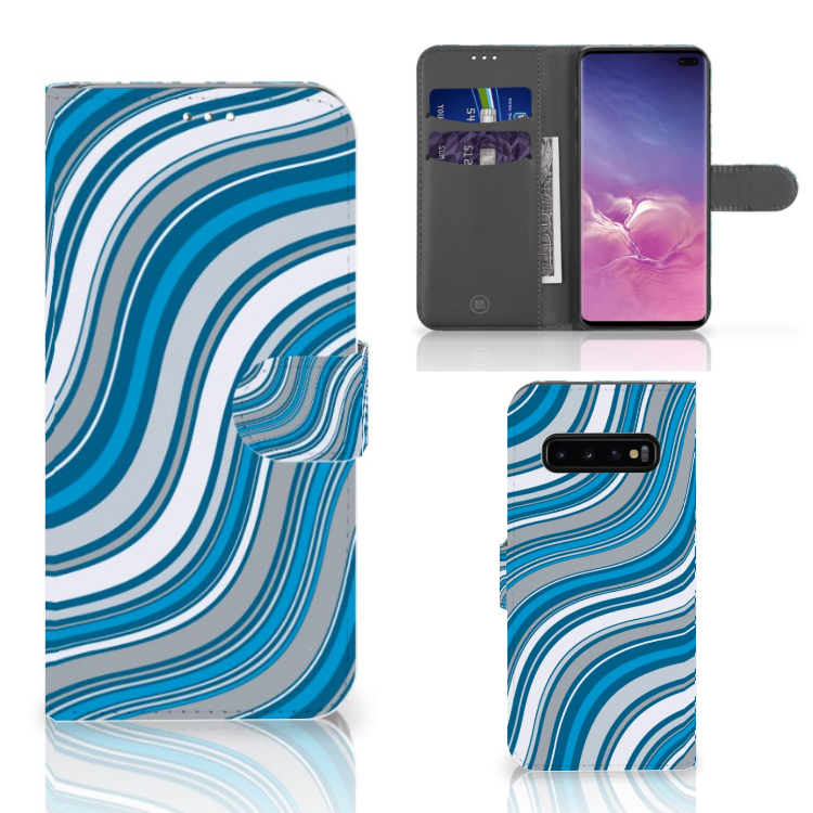 Samsung Galaxy S10 Plus Telefoon Hoesje Waves Blue