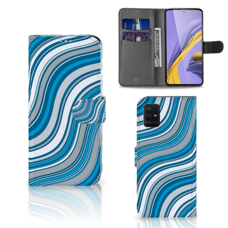 Samsung Galaxy A51 Telefoon Hoesje Waves Blue