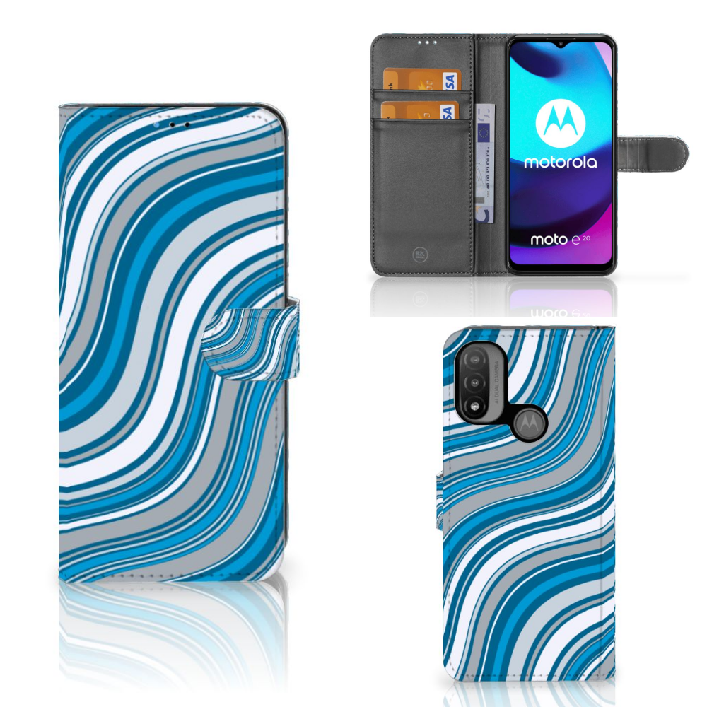 Motorola Moto E20 | E30 | E40 Telefoon Hoesje Waves Blue