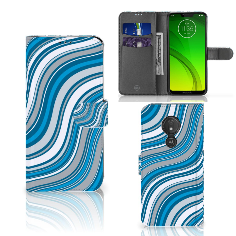 Motorola Moto G7 Power Telefoon Hoesje Waves Blue