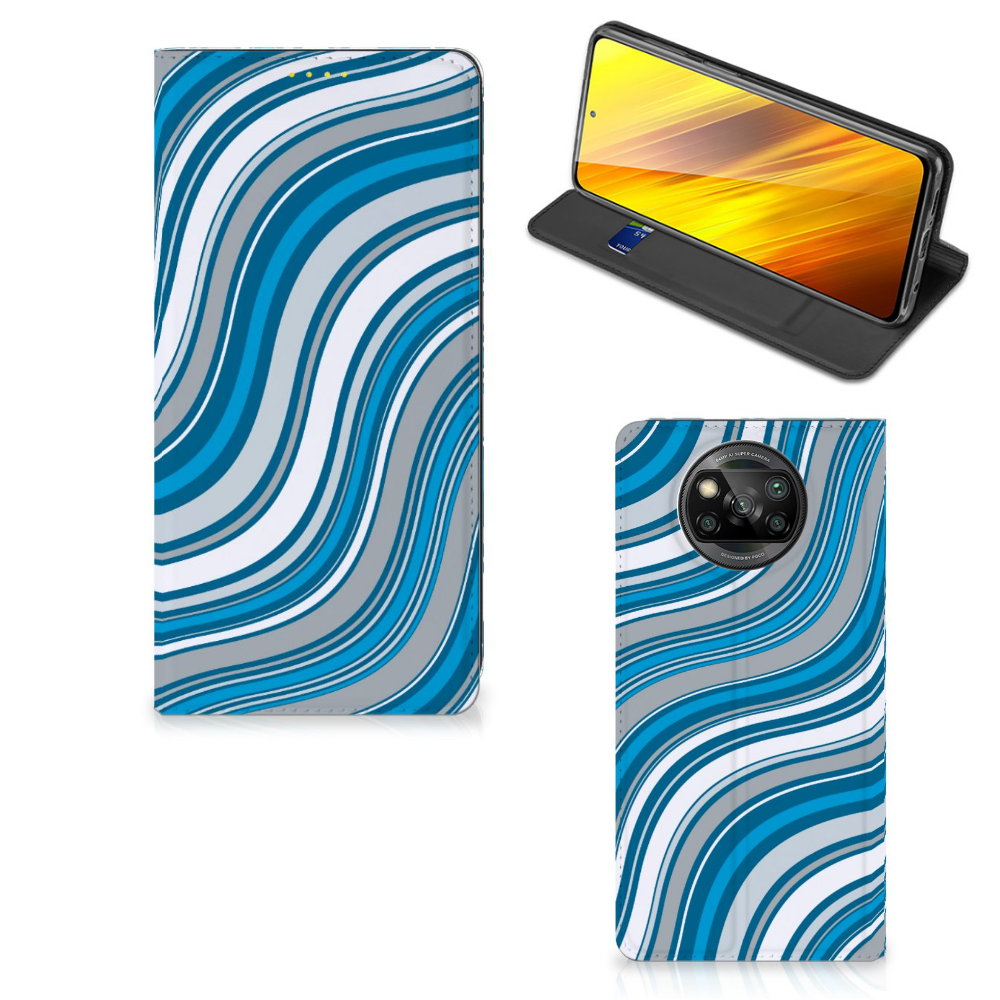 Xiaomi Poco X3 Pro | Poco X3 Hoesje met Magneet Waves Blue