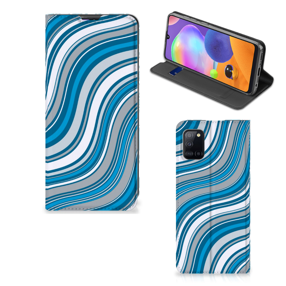 Samsung Galaxy A31 Hoesje met Magneet Waves Blue