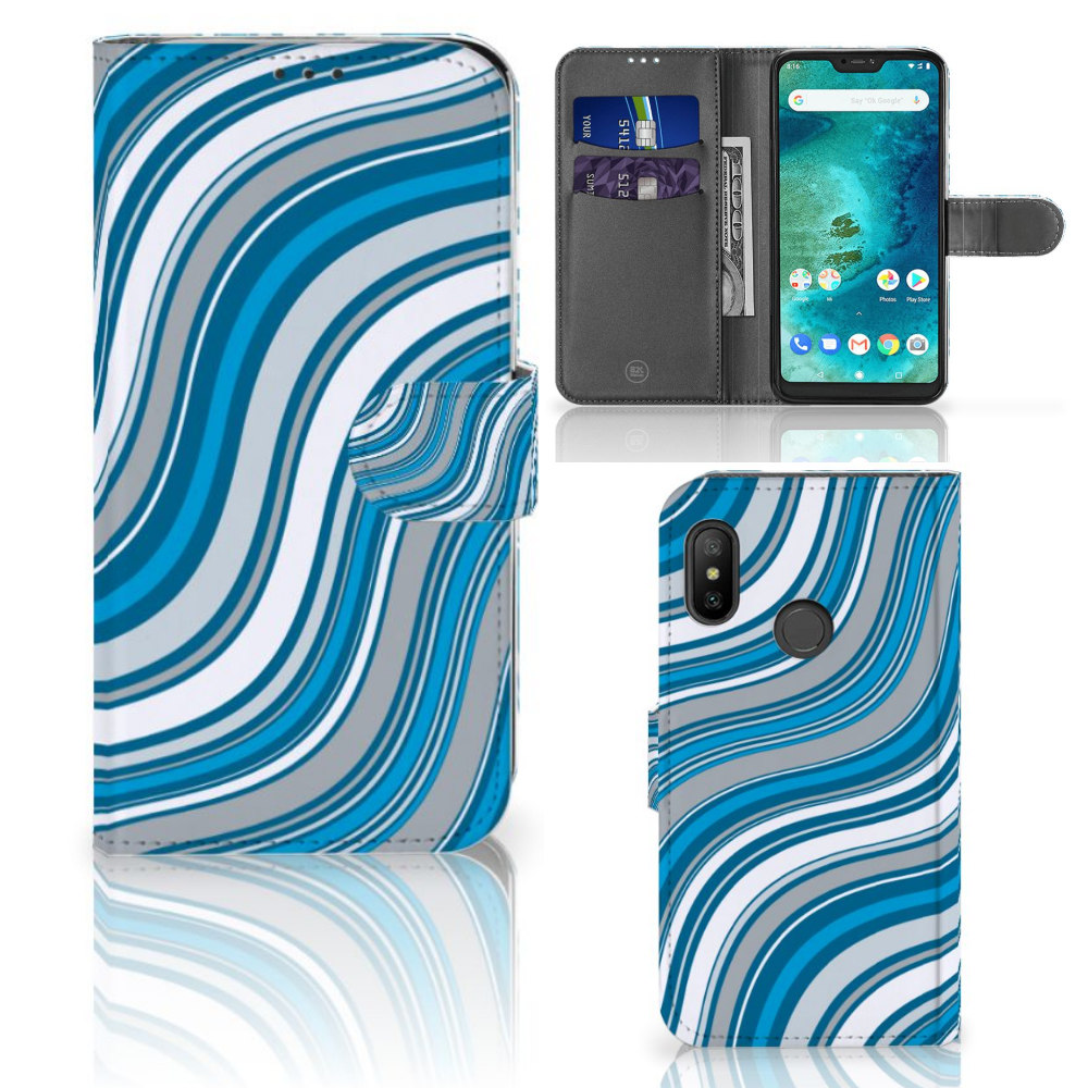 Xiaomi Mi A2 Lite Telefoon Hoesje Waves Blue