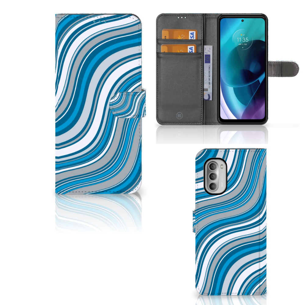 Motorola Moto G51 5G Telefoon Hoesje Waves Blue
