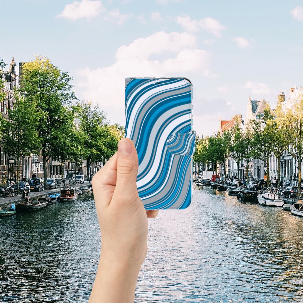 Huawei Y6 (2019) Telefoon Hoesje Waves Blue