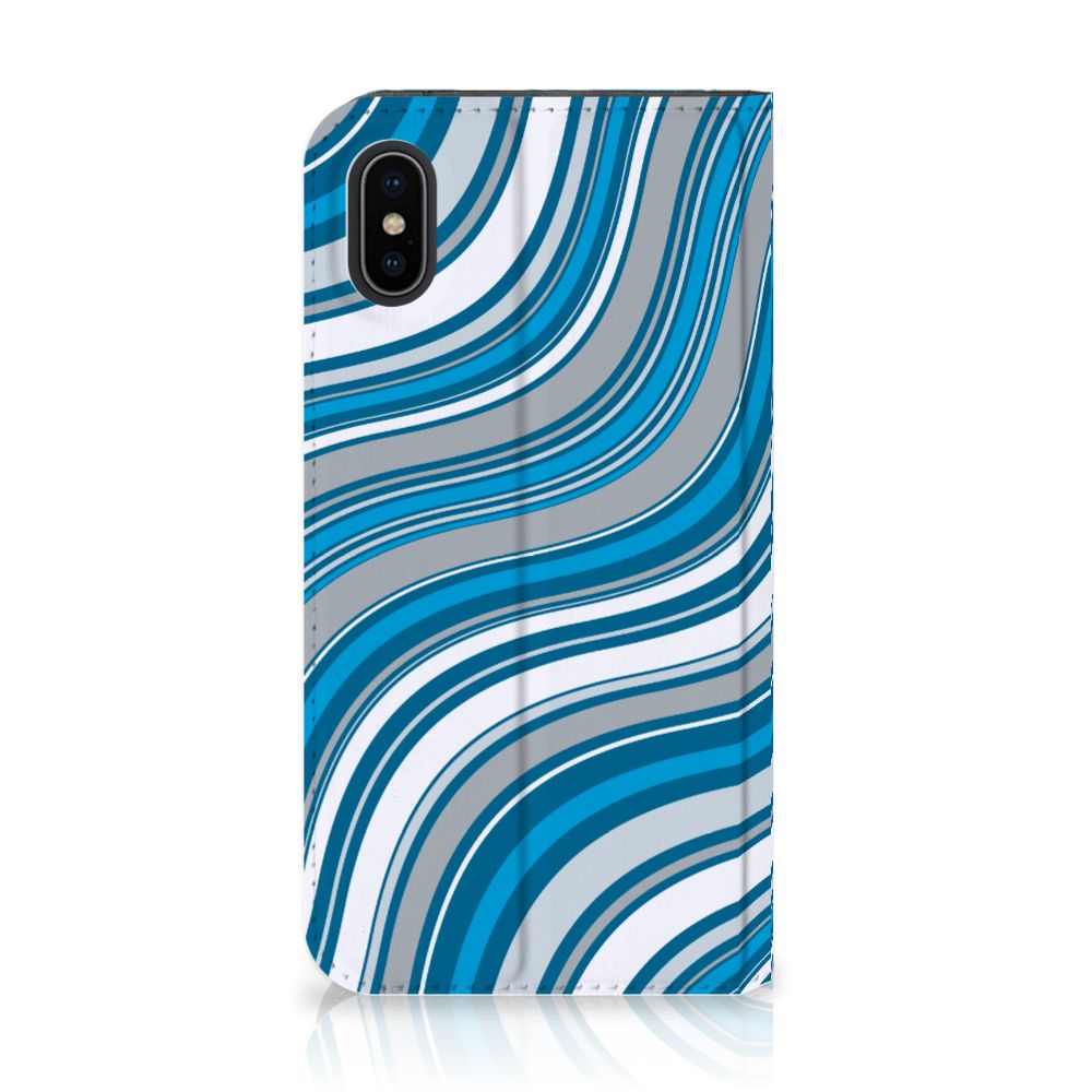 Apple iPhone X | Xs Hoesje met Magneet Waves Blue