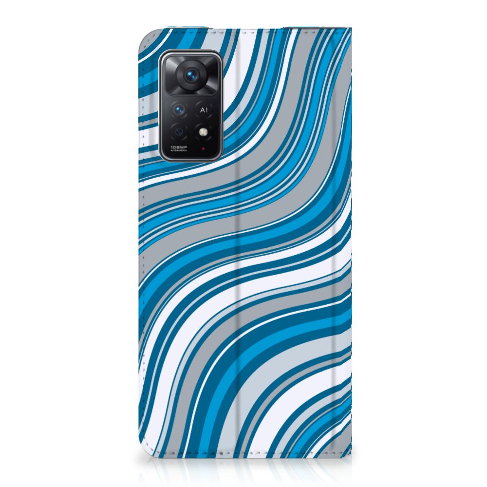 Xiaomi Redmi Note 11 Pro Hoesje met Magneet Waves Blue