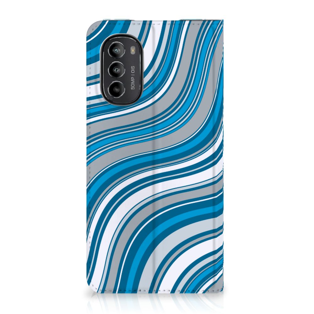 Motorola Moto G52 | Moto G82 Hoesje met Magneet Waves Blue