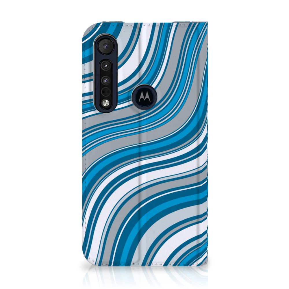 Motorola G8 Plus Hoesje met Magneet Waves Blue