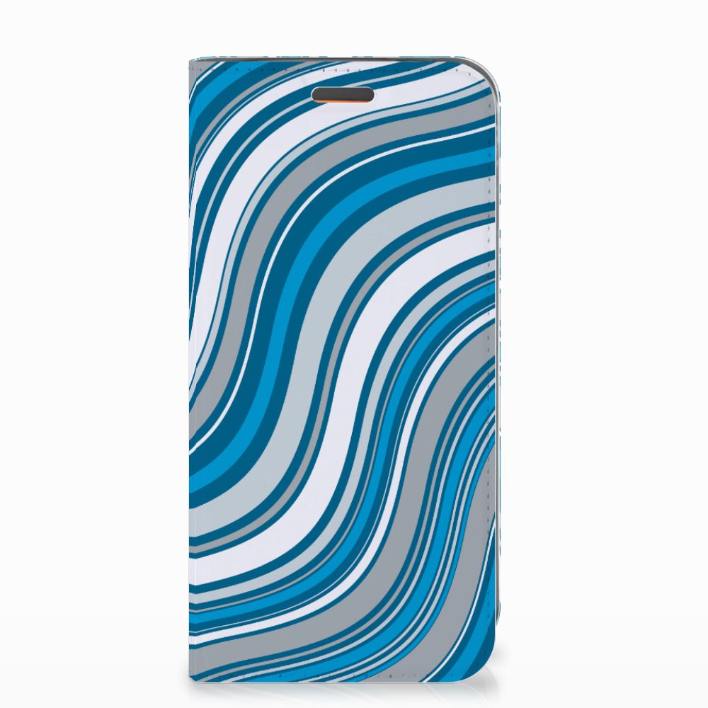 Motorola Moto E5 Play Hoesje met Magneet Waves Blue