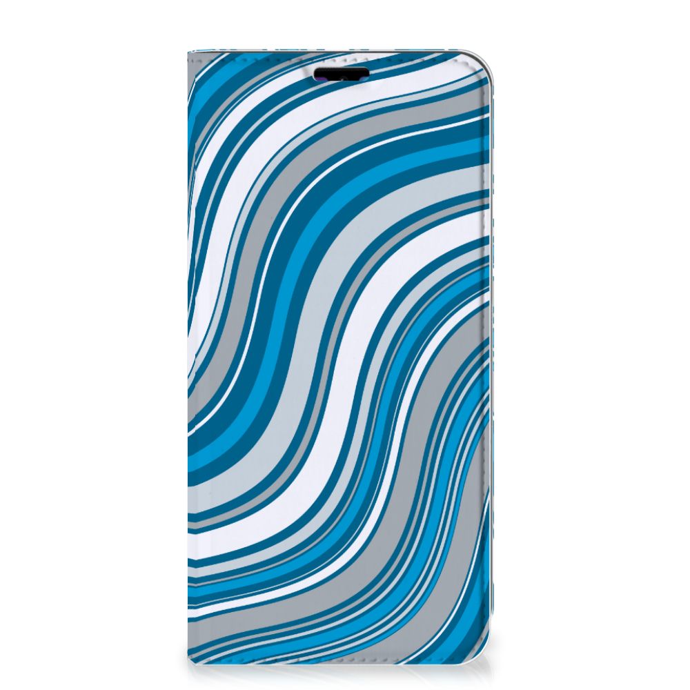 Huawei Y7 hoesje Y7 Pro (2019) Hoesje met Magneet Waves Blue