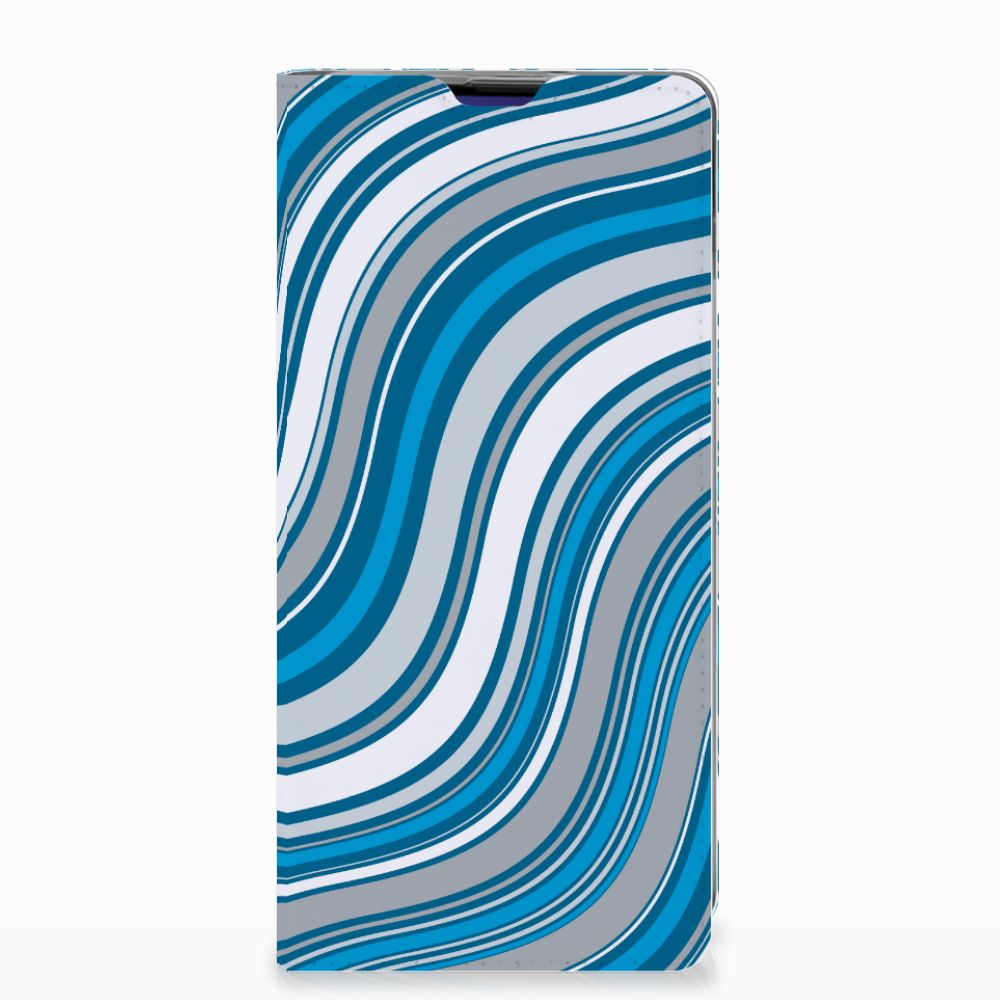 Samsung Galaxy S10 Plus Standcase Hoesje Design Waves Blue