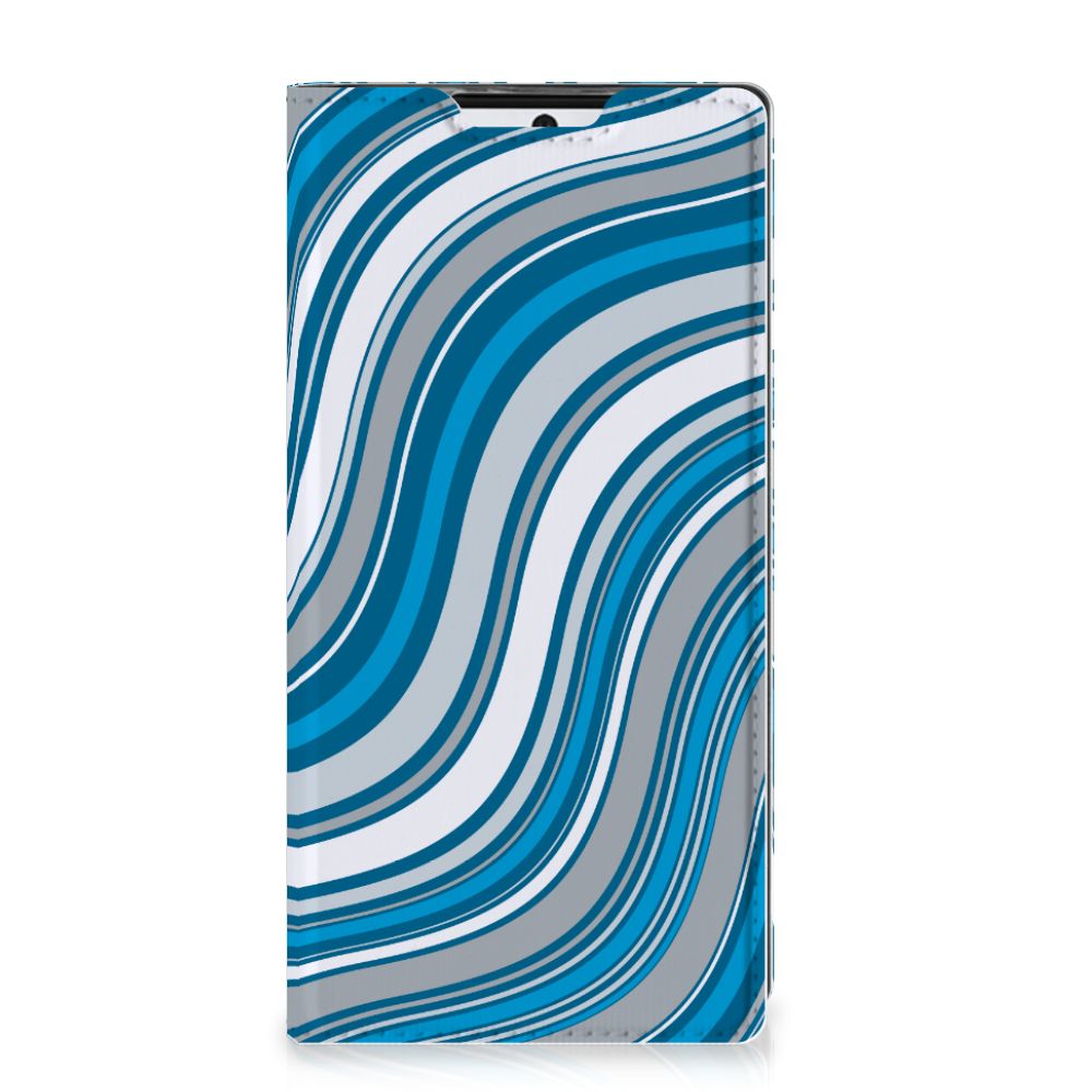 Samsung Galaxy Note 10 Hoesje met Magneet Waves Blue