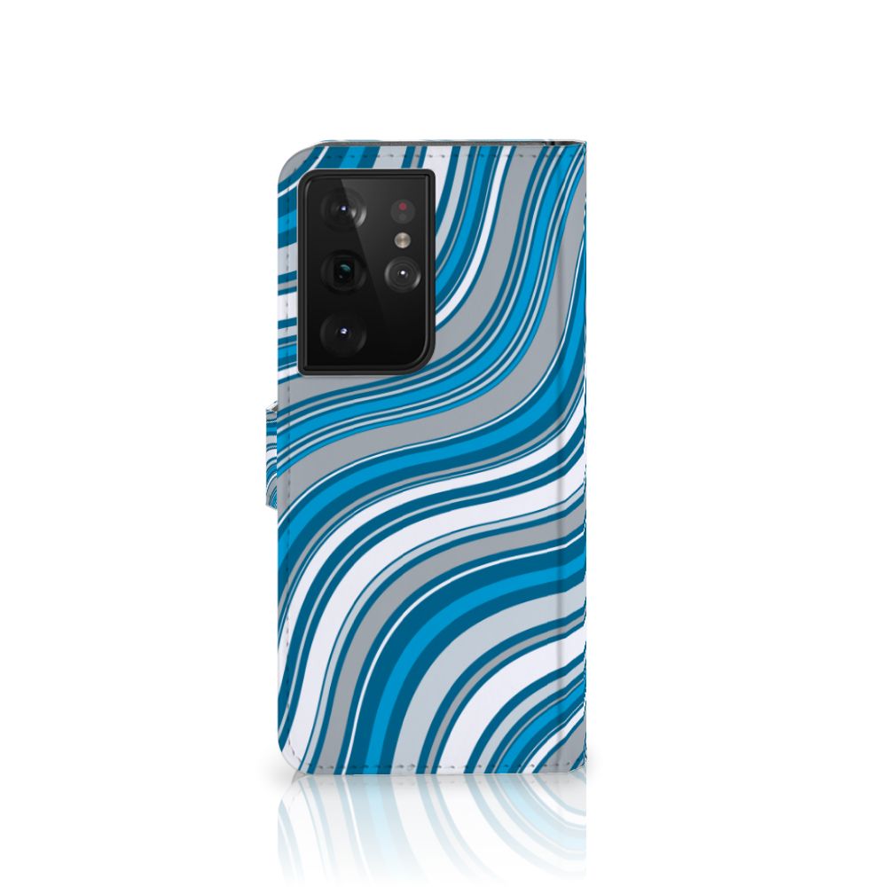 Samsung Galaxy S21 Ultra Telefoon Hoesje Waves Blue