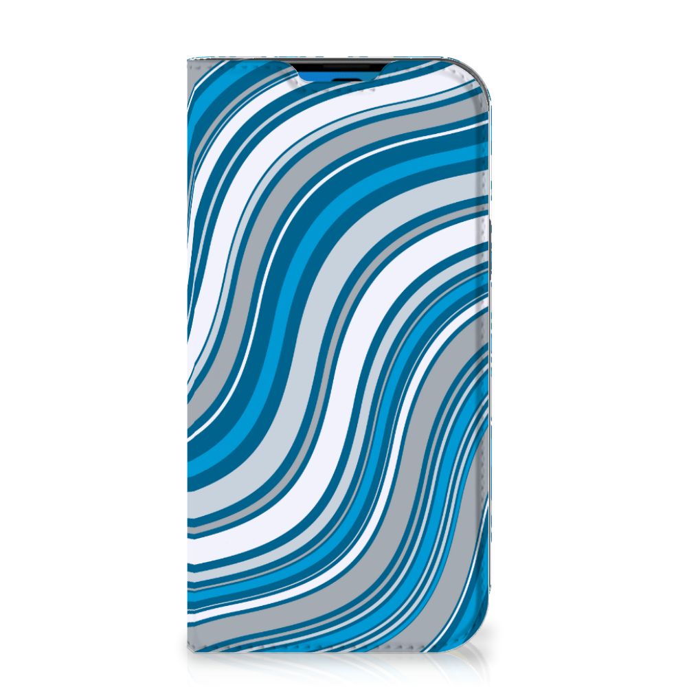 iPhone 14 Pro Hoesje met Magneet Waves Blue