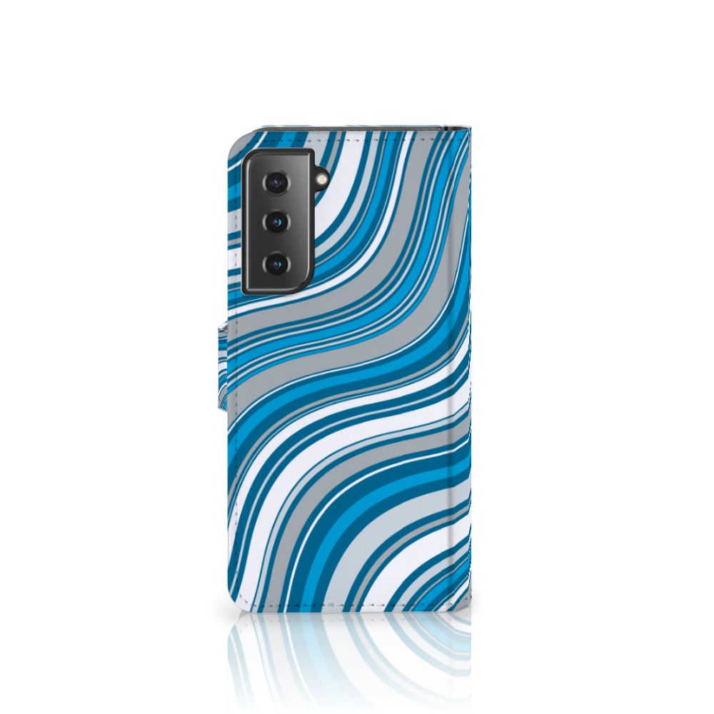 Samsung Galaxy S21 Telefoon Hoesje Waves Blue