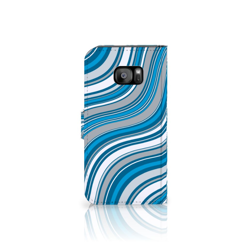 Samsung Galaxy S7 Edge Telefoon Hoesje Waves Blue