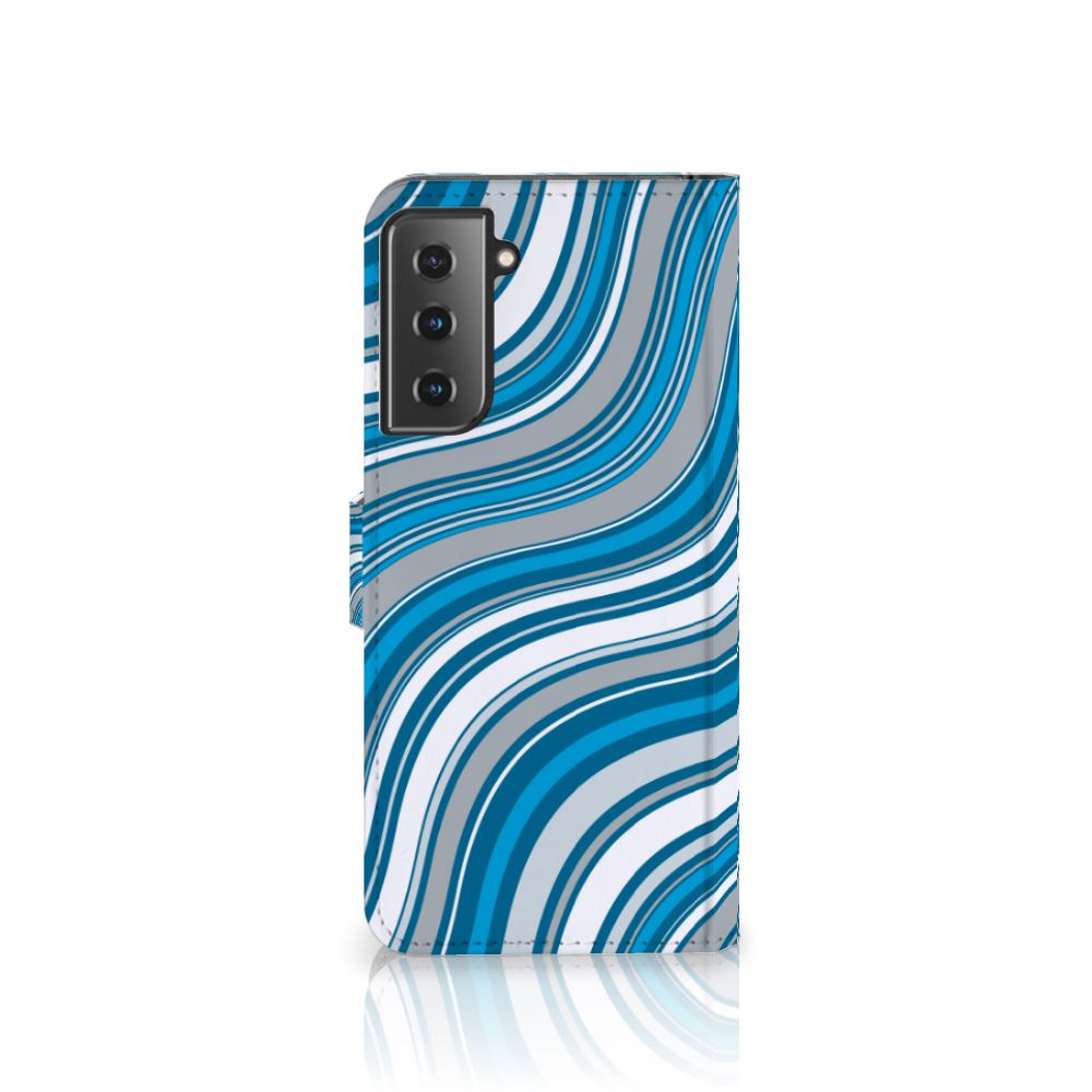 Samsung Galaxy S21 Plus Telefoon Hoesje Waves Blue