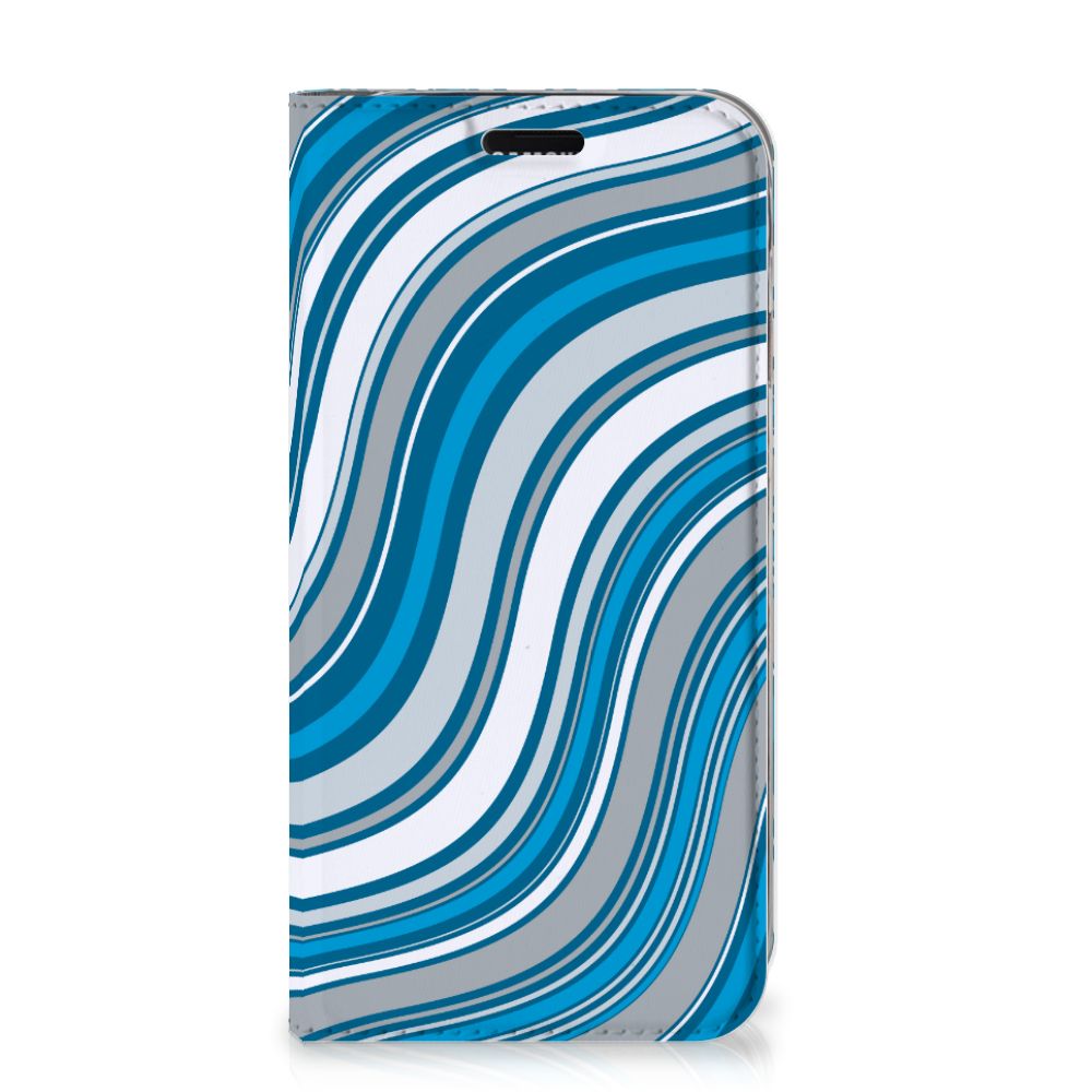 Samsung Galaxy J7 2017 | J7 Pro Hoesje met Magneet Waves Blue