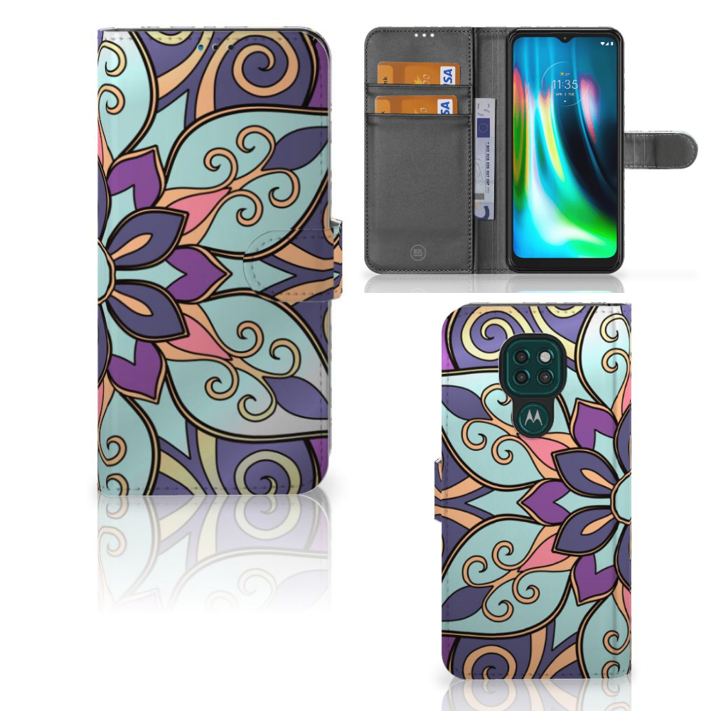 Motorola Moto G9 Play | E7 Plus Hoesje Purple Flower