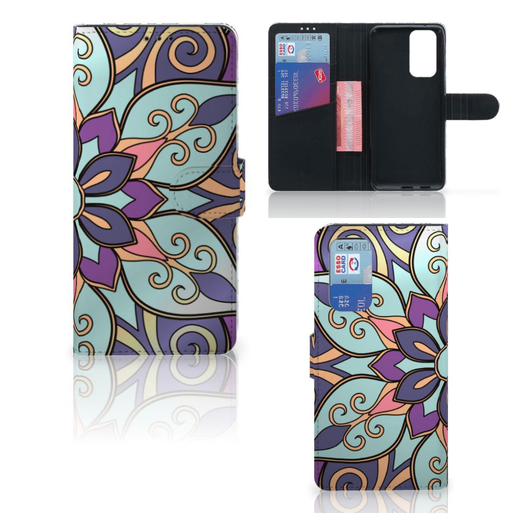 OnePlus 9 Pro Hoesje Purple Flower