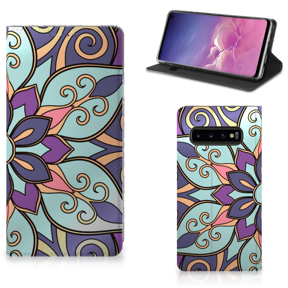 Samsung Galaxy S10 Smart Cover Purple Flower