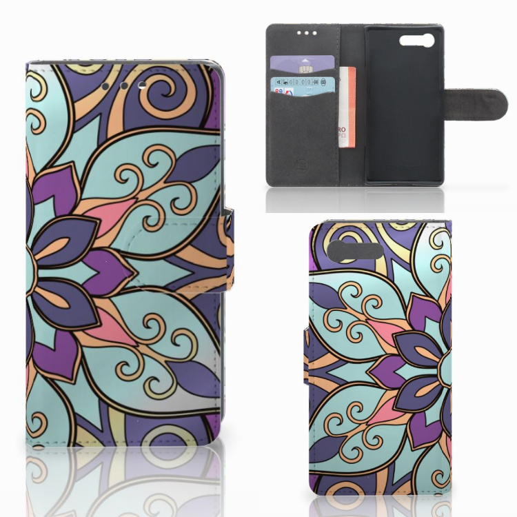 Sony Xperia X Compact Boekhoesje Design Purple Flower