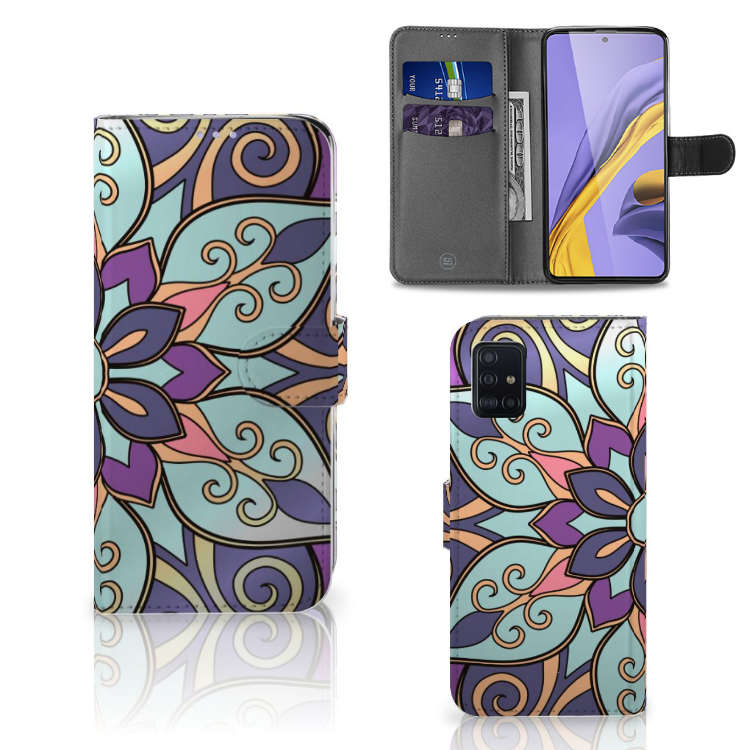 Samsung Galaxy A51 Hoesje Purple Flower