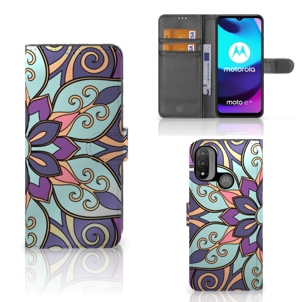 Motorola Moto E20 | E30 | E40 Hoesje Purple Flower