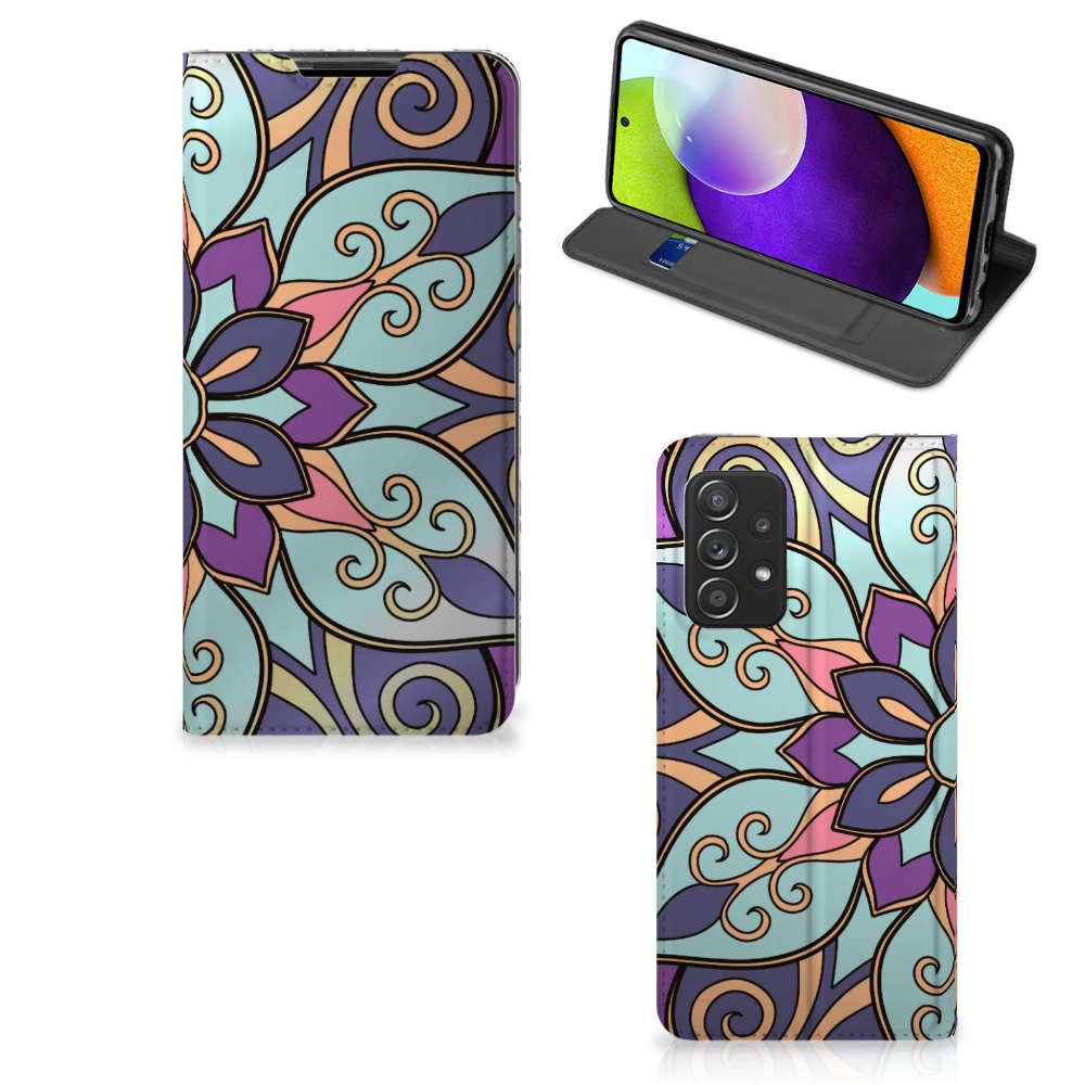 Samsung Galaxy A52 Smart Cover Purple Flower