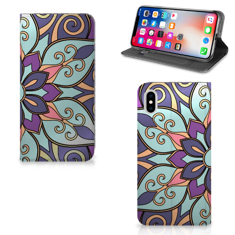 Apple iPhone Xs Max Smart Cover Purple Flower
