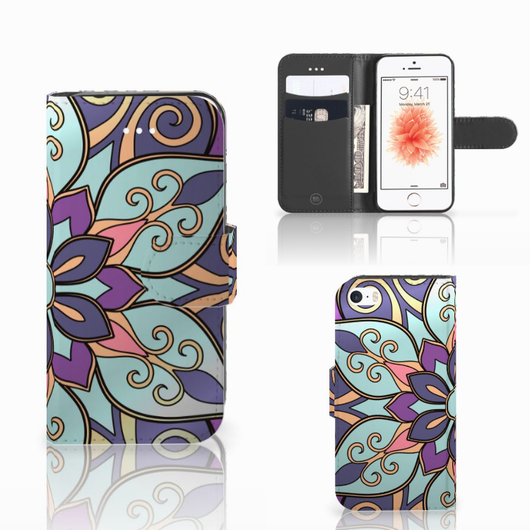 Apple iPhone 5 | 5s | SE Hoesje Purple Flower