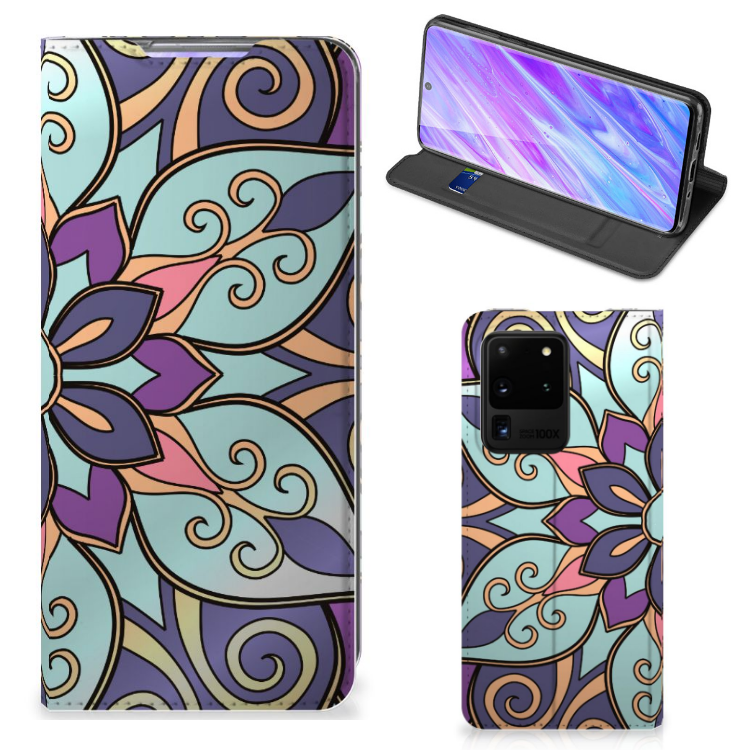 Samsung Galaxy S20 Ultra Smart Cover Purple Flower