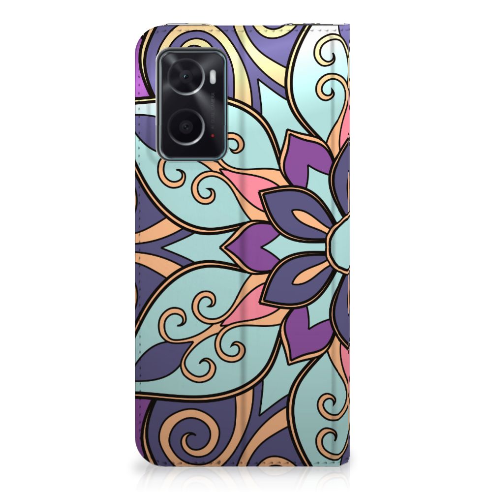 OPPO A96 | A76 Smart Cover Purple Flower