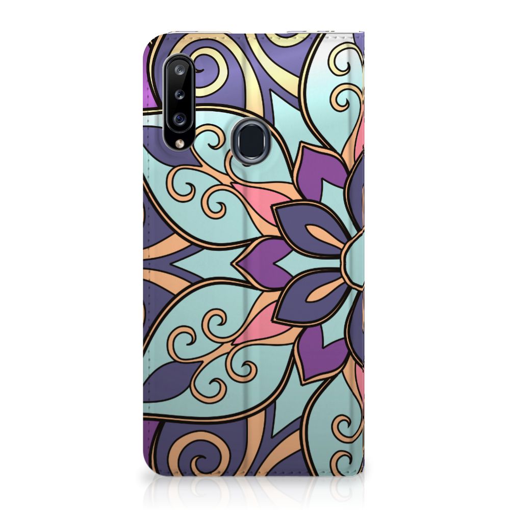 Samsung Galaxy A20s Smart Cover Purple Flower