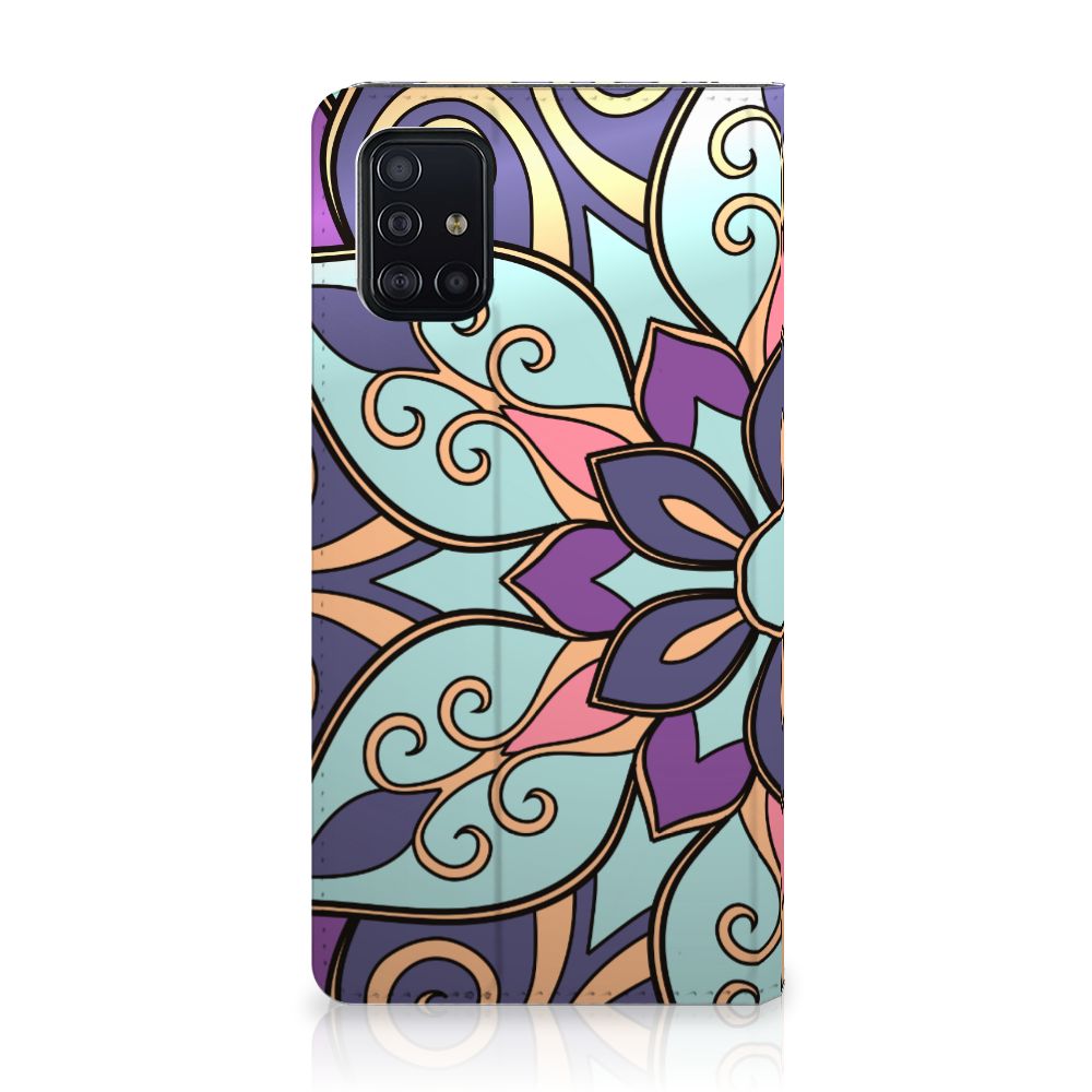 Samsung Galaxy A51 Smart Cover Purple Flower