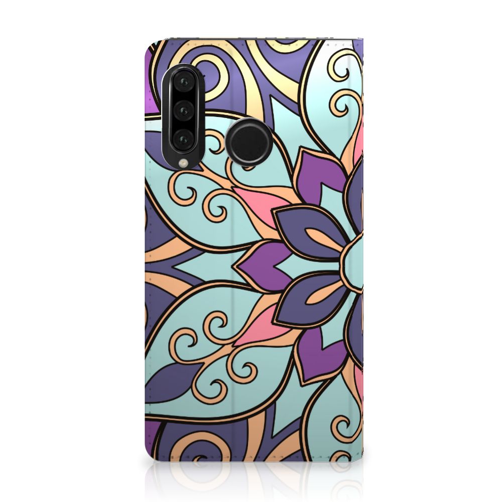 Huawei P30 Lite New Edition Smart Cover Purple Flower