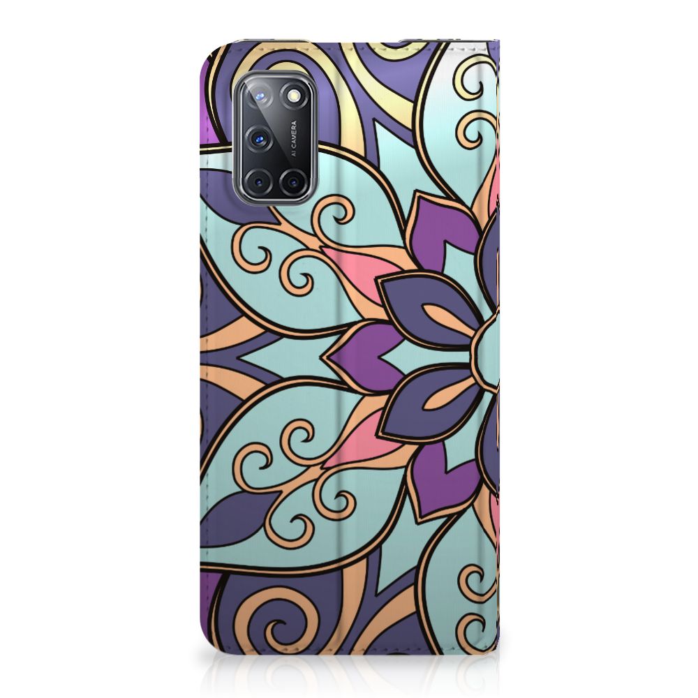 OPPO A52 | A72 Smart Cover Purple Flower