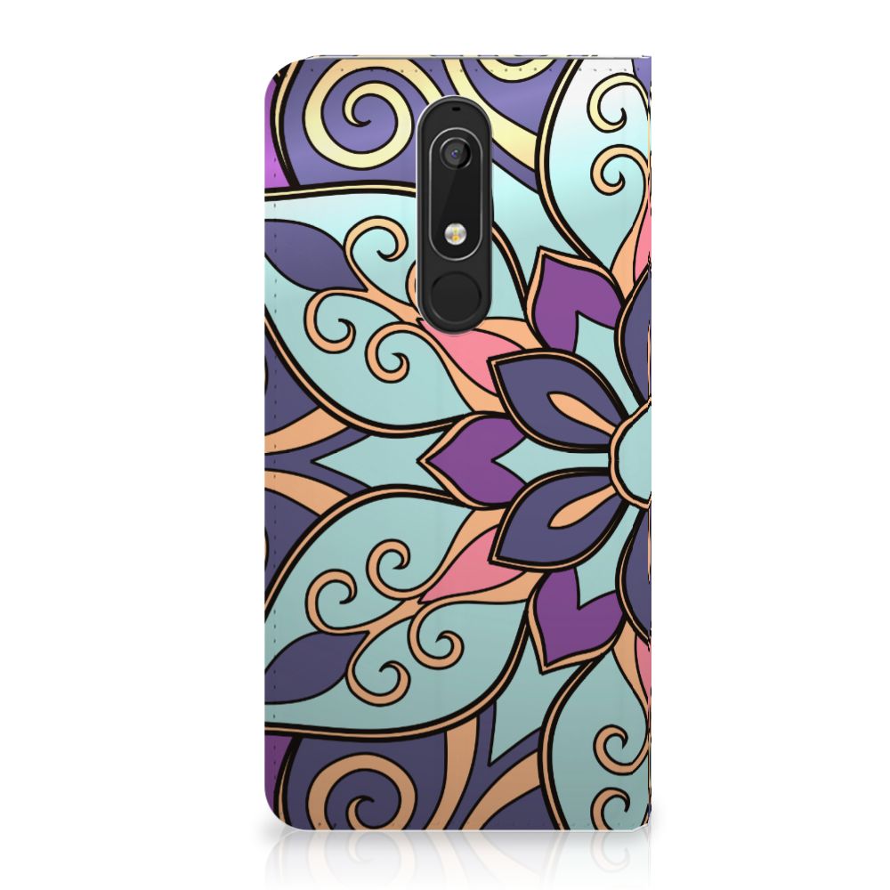 Nokia 5.1 (2018) Smart Cover Purple Flower