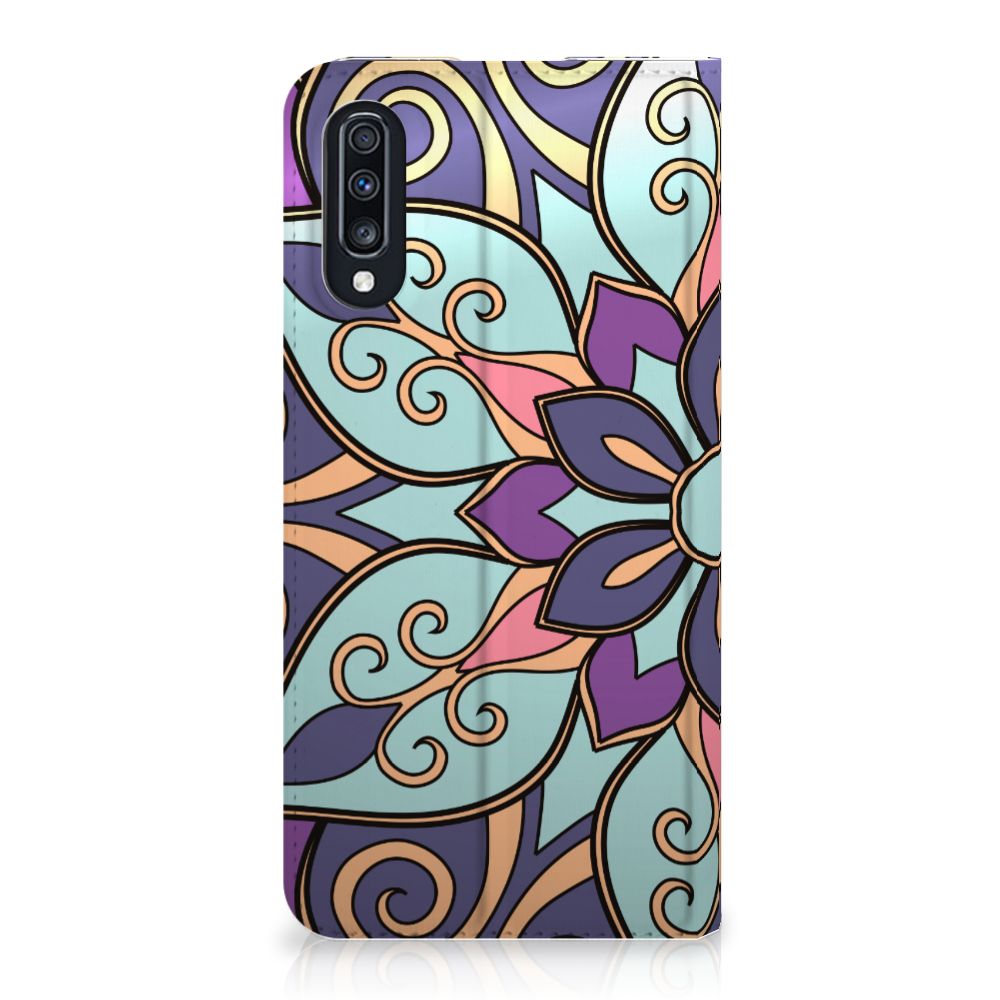 Samsung Galaxy A70 Smart Cover Purple Flower